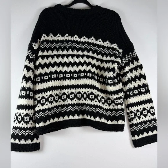 Velvet by Graham & Spencer Women's Maywood Chunky Fair Isle Sweater M - Picture 7 of 12